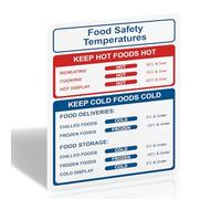 1 Pack Food Safety Temperatures Sign for Kitchen - 150x200mm Self-Adhesive Waterproof Vinyl Sticker, HACCP Hygiene Guide for Restaurants, Schools, Catering, Commercial Use