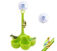 1 Pack Frog Habitat Hammock 5-Pod Silicone Resting Spot Tree Terrarium Accessories with Suction Cup for Toad Tadpole Dwarf Tree Frog Small Amphibians (Green)