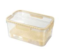 1 Pack Fruit Storage Containers for Fridge, with Removable Colanders, Leakproof Fridge Organizer Bins with Lids, Portable Food Storage Boxes, for Kitchen Refrigerator Yellow 23.5 × 16.5 × 4.5 cm