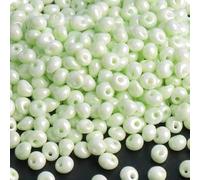 1 Pack Glass Seed Beads, 4mm Small Teardrop Seed Beads for Bracelets, Crafting, Keychain, About 120Pcs, Fruit Green