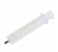 1 Pack Glass Syringes with Caps, 100ml Luer Lock Reusable Glass Syringe, Metal Luer Lock Caliber Injector Laboratory Sampler for Laboratory