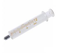 1 Pack Glass Syringes with Caps, 30ml Luer Lock Reusable Glass Syringe, Metal Luer Lock Caliber Injector Laboratory Sampler for Laboratory