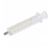 1 Pack Glass Syringes with Caps, 50ml Luer Lock Reusable Glass Syringe, Metal Luer Lock Caliber Injector Laboratory Sampler for Laboratory