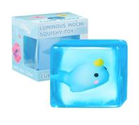 1 Pack Glow in The Dark Squishy Stress Cube | Sensory Toys for Autism, Fidget Toys for Kids Adults, Squishy Cube Fidget Toys, Stress Balls, Squishy Squeeze Toys, Anxiety Relief Squeeze Toy (Whale)