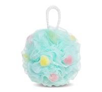1 Pack Green Soft Exfoliating Bath Loofah Sponge, Mesh Shower Pouf Body Scrubber with Hanging Rope, Rich Lather Cleansing Sponge for Men Women Kids Sensitive Skin
