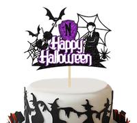 1 Pack Halloween Cake Topper Girl & Bat Happy Halloween Cake Picks Halloween Theme Spider Web Cake Decoration For Baby Shower Birthday Party Cake Decorations Supplies