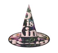 1-Pack Halloween Witch Hat Christmas Santa Hats Premium Oxford Fabric Adjustable Soft & Comfortable for Parties Carnivals Cosplay and Holiday Events 13" High Lightweight Easy to Carry