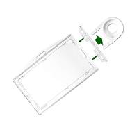 1 Pack Hard Plastic Horizontal or Vertical Secure 3 ID Card Badge Holder - Heavy Duty Clear Work Identification Badges by Fallen One