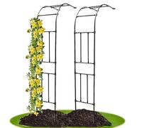 1 Pack Heavy Duty Metal Garden Arch Trellis Wall Mounted Wedding Arbor Steel Support for Climbing Plants Outdoor Pergola Elegant White Garden Decor