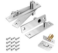 1 Pack | Heavy Duty Pivot Hinge Set with Door Ball Catch for Wood Door - HBL' Stainless Steel Hidden Door Hinge for Secret Door, 360 Degree Rotation, Invisible Pivot Door Hardware for Bookshelf.