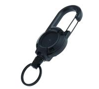 1 Pack Heavy Duty Retractable Keychain, Retractable Lanyard Id Badge Reel Clips, Keyring Badge Reel, for Key Ring Id Card Badge Holder (Black)