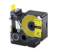 1 Pack Industrial Heat Shrink Tubes for DYMO 18058 Label Tape for Wires Cables 3/4''x 4.9ft 19mm x 1.5m, with DYMO Rhino Pro 4200 5200 5000 6000 Industrial RhinoPro Label Makers, Black on Yellow