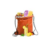 1 Pack Insulated Lunch Bag Drawstring Leakproof Foldable Aluminum Cooler Bag Mini Lunch Bag for Work School Travel (Orange)