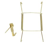 1 Pack Invisible Hard Wall Picture Hooks & Picture Nails for Walls, Plate Hangers for Wall Display 20-25cm Brass Dish Holders with Spring Wire for Hanging Plates, Dinnerware & Decorative China