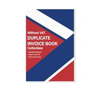 1 Pack Invoice Book Duplicate Without VAT, 2-Part Carbonless Duplicate Invoice Book for Business and Sales, Office, Warehouse Use, 140 x 210mm, 50 Forms
