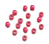 1 Pack Iridescent Large Hole Barrel Beads, 6mm Acrylic Loose Craft Spacer Beads for Crafting, Beading, Keychain Making, About 200Pcs, Rose Red