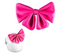 1 Pack Large Bow Knot Helmet Decorations Fabric Bow Helmet Accessories Solid Color Motorcycle Bicycle Ski Helmets Decor Pink Single-layer Bow
