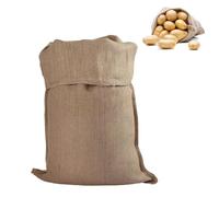 1 Pack Large Hessian Potato Sack, 60 X 40cm Hessian Large Jute Sacks, Reusable Woven Sand Storage Sack for Potatoes, Vegetables, Coffee Beans and Sand, Yellow