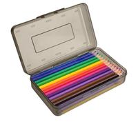 1 Pack Large Plastic Pencil Box Cute Black Hard Pencil Case Pouch Bag Big Clear Pen Holder for Desk Office Organozer Boys Girls Adults Kids Storage Marker Crayon Boxes Homeschool Class Supplies Bulk