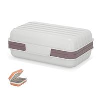 1 Pack Leakproof Travel Soap Dish with Lid, White Coffee Portable Soap Box with Removable Drainage Layer, Soap Container for Bathroom, Shower, Kitchen, Camping, Gym & Travel