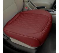 1 Pack Leather Front Car Seat Cover Bottom Car Seat, Anti-Slip and Full Wrap Driver Car Seat Protectors, Luxury Waterproof Bottom Auto Seat Cushion Pad Mat for Most Vehicles(Red)