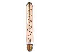 1-Pack, LED E27 Light Bulb, 4W (40W Equivalent) Tubular T185 Non-Dimmable Warm White 2700K 450 Lumens Spiral LED Filament Screw Edison Amber Glass Bulb Old Fashioned Vintage Lighting Decorative