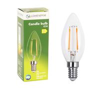 (1 Pack) LED Filament Light Bulb C37 Candle Bulb E14 Screw 2.0w equiv brightness 30w Warm White 2700K Chandelier Energy Saving