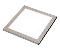 Brushed Nickel Ultra-Slim Square Under Cabinet Kitchen Light & Driver Kit With Warm White Led