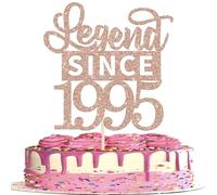 1 Pack Legend Since 1995 Cake Topper Glitter 31st Birthday Cake Pick Happy 31st Cheers to 31 Years Cupcake Decoration for Birthday Anniversary Wedding Party Supplies Rose Gold