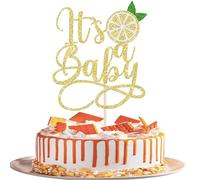 1 Pack Lemon It's a Baby Cake Toppers Glitter Lemon Cake Pick Decoration for Sweet Fruit Theme Baby Shower Birthday Party Cake Decorations Supplies
