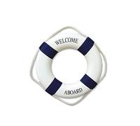 1 Pack Life Ring Wall Decor Welcome Aboard Foam Wall Hanging Mediterranean-style Home Decoration - Blue