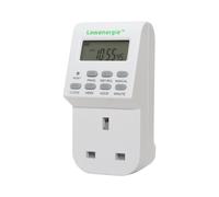 (1 Pack) Lowenergie 7 Day Programmable Digital Plug-in Electronic Timer Socket 12-24 Hour