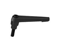1 Pack M16 Handle Adjustable Clamping Lever Male Threaded Stud Hand Knobs Push Button Ratchet/Cross thread Adjustable Handle Black(M16*63-1pcs)