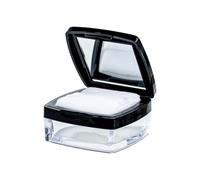 1 Pack Make-up Loose Setting Powder Puff Container Case With Mirror & Powder Puff & Sifter Lid, Face Sponges, Black Square Empty Glitter Foundation Cosmetic Box Jar For Home Travel (8g)