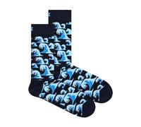 1 Pack Mens & Ladies Cotton Blue Waves Design Socks