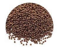 1 Pack Metallic Glass Seed Beads, 2mm Mini Glass Seed Beads for Bracelets, Crafting, Keychain, About 1000Pcs, Bronze