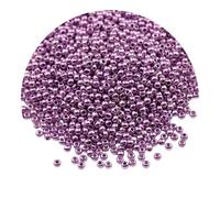 1 Pack Metallic Glass Seed Beads, 2mm Mini Glass Seed Beads for Bracelets, Crafting, Keychain, About 1000Pcs, Light Purple