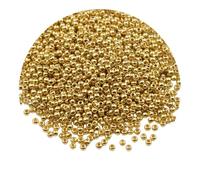 1 Pack Metallic Glass Seed Beads, 2mm Mini Glass Seed Beads for Bracelets, Crafting, Keychain, About 1000Pcs, Gold