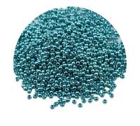 1 Pack Metallic Glass Seed Beads, 2mm Mini Glass Seed Beads for Bracelets, Crafting, Keychain, About 1000Pcs, Lake Blue