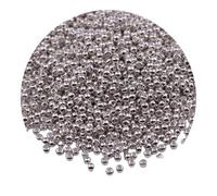 1 Pack Metallic Glass Seed Beads, 2mm Mini Glass Seed Beads for Bracelets, Crafting, Keychain, About 1000Pcs, Silver