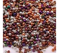 1 Pack Metallic Glass Seed Beads, 2mm Mixed Color Glass Seed Beads for Bracelets, Crafting, Keychain, About 1000Pcs, Coffee Tone