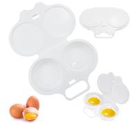 1 Pack Microwave Egg Poacher,Reusable Poached Egg Maker Microwave Egg Cooker, Double Cups Egg Boiler Breakfast Cookware for Kitchen Gadgets