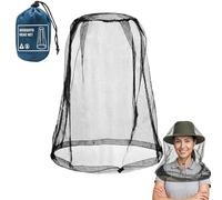 1 Pack Midge Nets for Head, Mosquito Head Net, Cover Net Mesh Bug Net Hood Face Netting, Fine Holes - Ultra-Large Soft & Durable, Universal Fit All Hats for Camping, Hiking, Fishing, Gardening