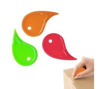 1-Pack Mini Package Opener with No-Tear Cutting, Portable Plastic Cutter for Mail & Parcel, Utility Bla-de Raindrop Letter Knives, Quick Insert Design for Home & Office Use（Random Color）