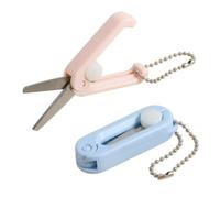 1 Pack Mini Portable Safety Scissors with Keychain, Retractable Folding Craft Scissors for Paper, Tape, Labels, Cute Pastel Color Small Scissors for Office, Travel, DIY Projects