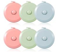 1 Pack Mini Retractable Tape Measure Set 60-Inch/1.5 Meter, Dual Sided Small Push Button Soft Fabric Sewing Ruler For Body Measurements Craft Weight Loss Tailoring (Pink, Blue, Green)
