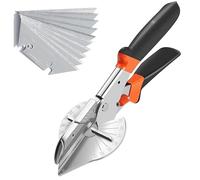1 Pack Miter Shears, Spacer Shears, Industrial Angle Shear, 45 to 135 Degree Multi-Angle Trimmer for Cutting Cork, Plastic, PVC, 10 Spare Blades
