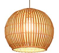 1-Pack Modern Light Wicker Ball Slamp Shade Natural Material Basket Hollow E26/27P Light Fixture, Hangikitchen Light/40Cm*35Cm/a