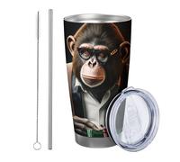 1 Pack Monkey Cup Funny Costume Animal Playing Glasses Game Glasses Light Yellow Green Metal Lamp Reusable No Spill Shatterproof for Yard Picnic Room
