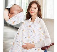 1 Pack Nursing Maternity Nursing Apron Adjustable Shoulder Straps, Full Privacy Protection, Breathable Cotton with 2 Washable Nursing Pads.